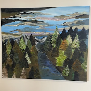 Forest Scene acrylic paint on canvas
