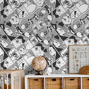 Anime Cartoon Wallpaper Peel and Stick Pattern Wall Mural
