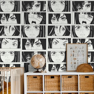 Manga Anime Peel and Stick Wallpaper Pattern Removable