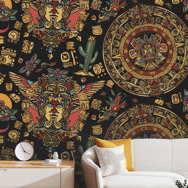 Aztec Wallpaper - Etsy