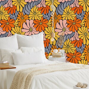 Wallpaper Vector Flowers Peel and Stick Pattern Removable