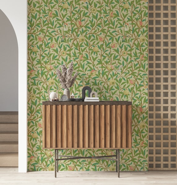 新品•未開封 ウィリアムモリス 鳥とザクロ 壁紙クロス 10m1本イギリス