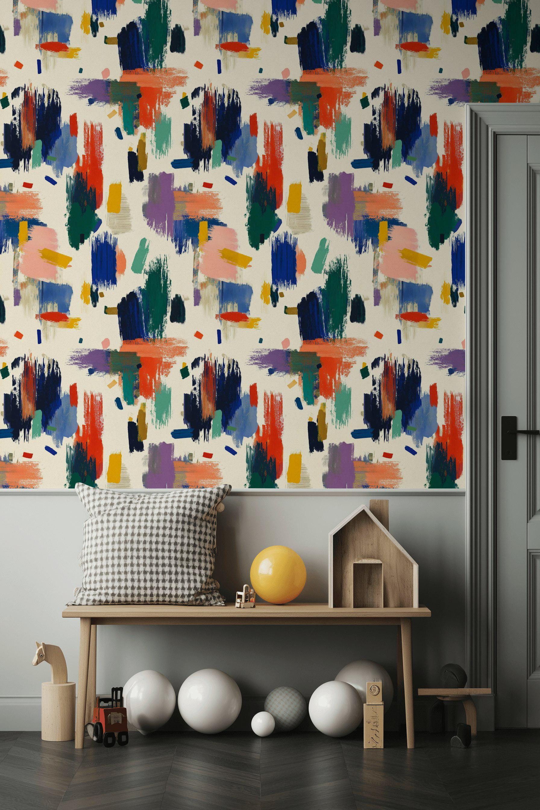 Abstract Wallpaper Peel and Stick Colorful Mural Modern Wall Decor - Etsy