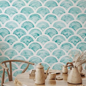 Semicircle Watercolor Peel and Stick Wallpaper Pattern Removable