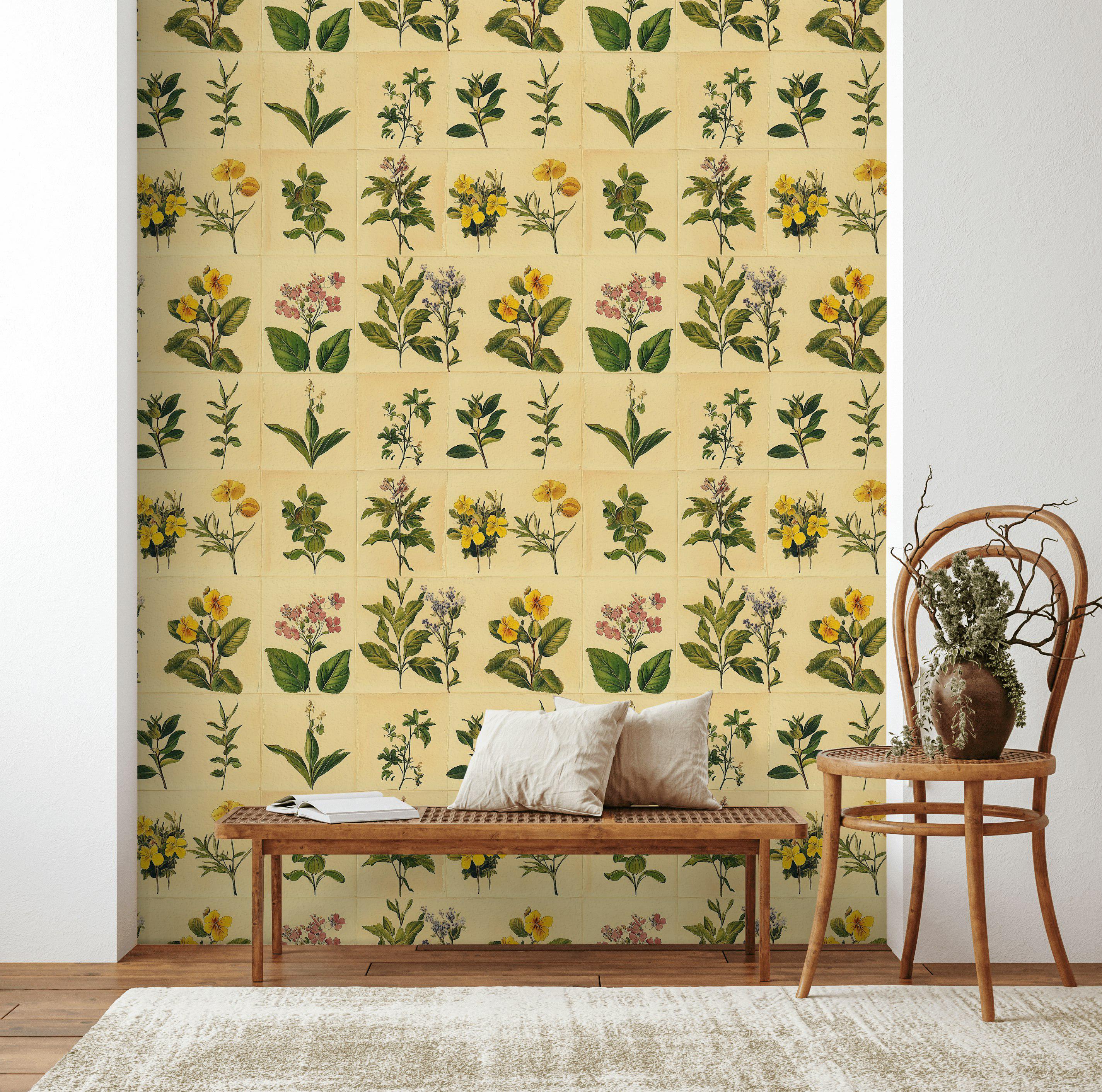 Floral Botanical Wallpaper Peel and Stick Vintage Mural Wall Decor - Etsy