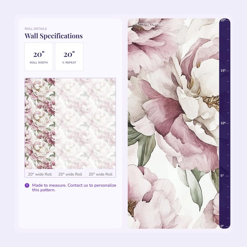 Blush Pink Peony Wallpaper Soft Floral Peel and Stick Wall Mural ...