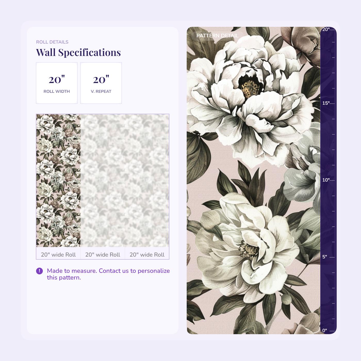 Vintage Peony Floral Wallpaper Flower Print Blush Pink Background ...
