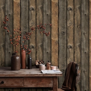 Rustic Wood Peel And Stick Wallpaper Barnwood Mural Timber Wall Decor