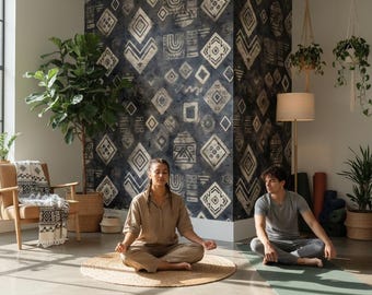 Geometric Wallpaper Abstract Peel And Stick Gray Wall Decor