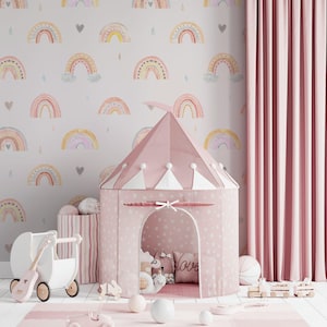 Rainbow Kids Room Peel and Stick Wallpaper Pattern Removable