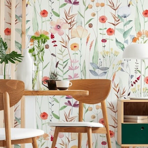 Wild Flowers Peel And Stick Wallpaper Pattern Removable