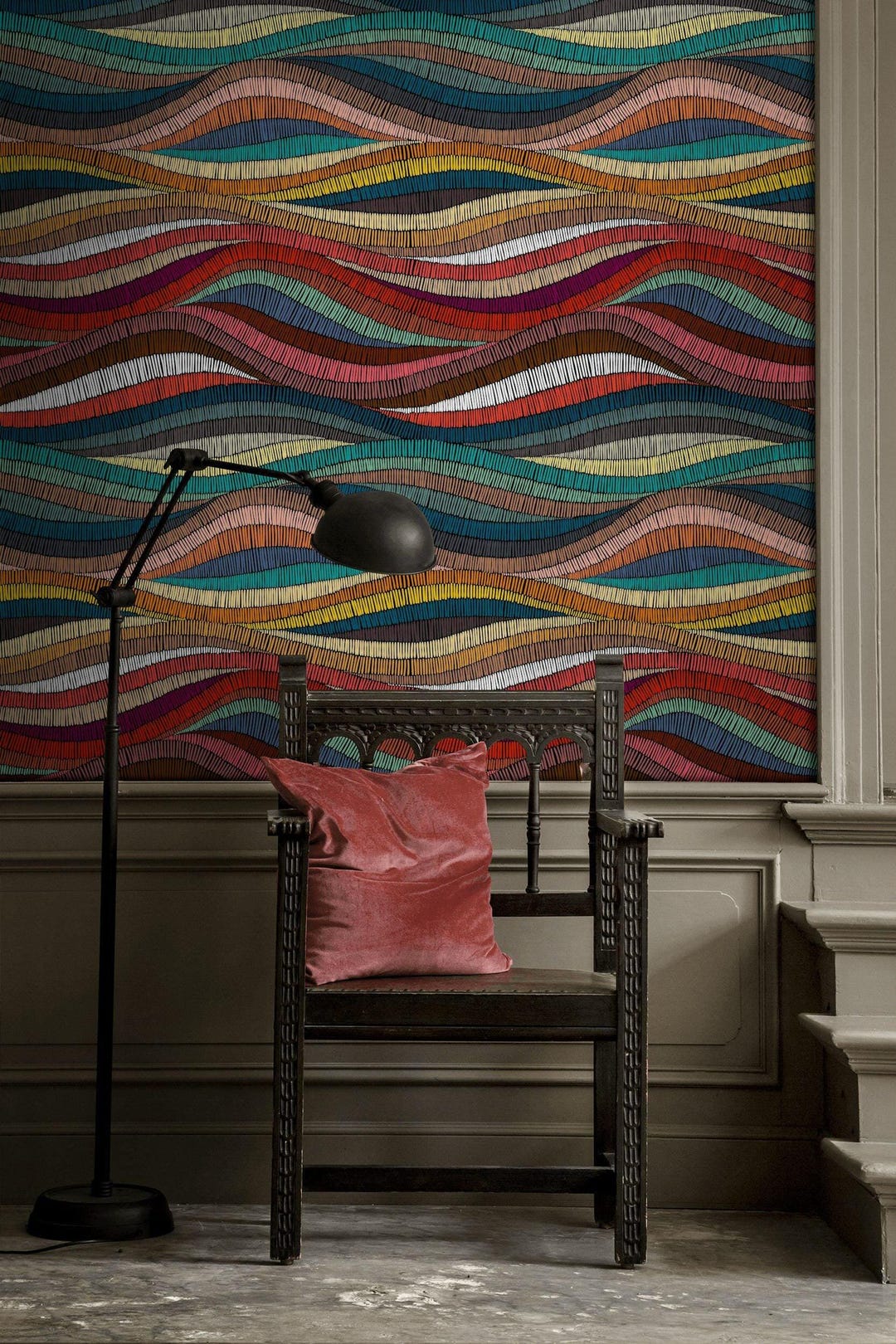Rainbow Wallpaper Peel and Stick Geometric Wall Mural Ethnic Design ...