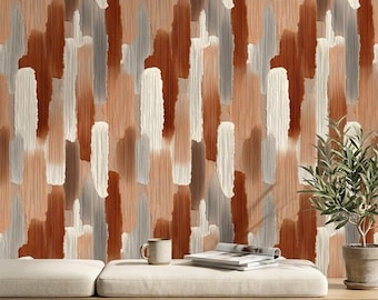 Abstract patroonbehang modern muurdecoratie met peel-and-stick structuur