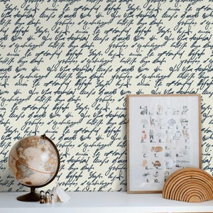 Vintage handgeschriebene Tapete | Elegante Kalligraphie Wanddekoration
