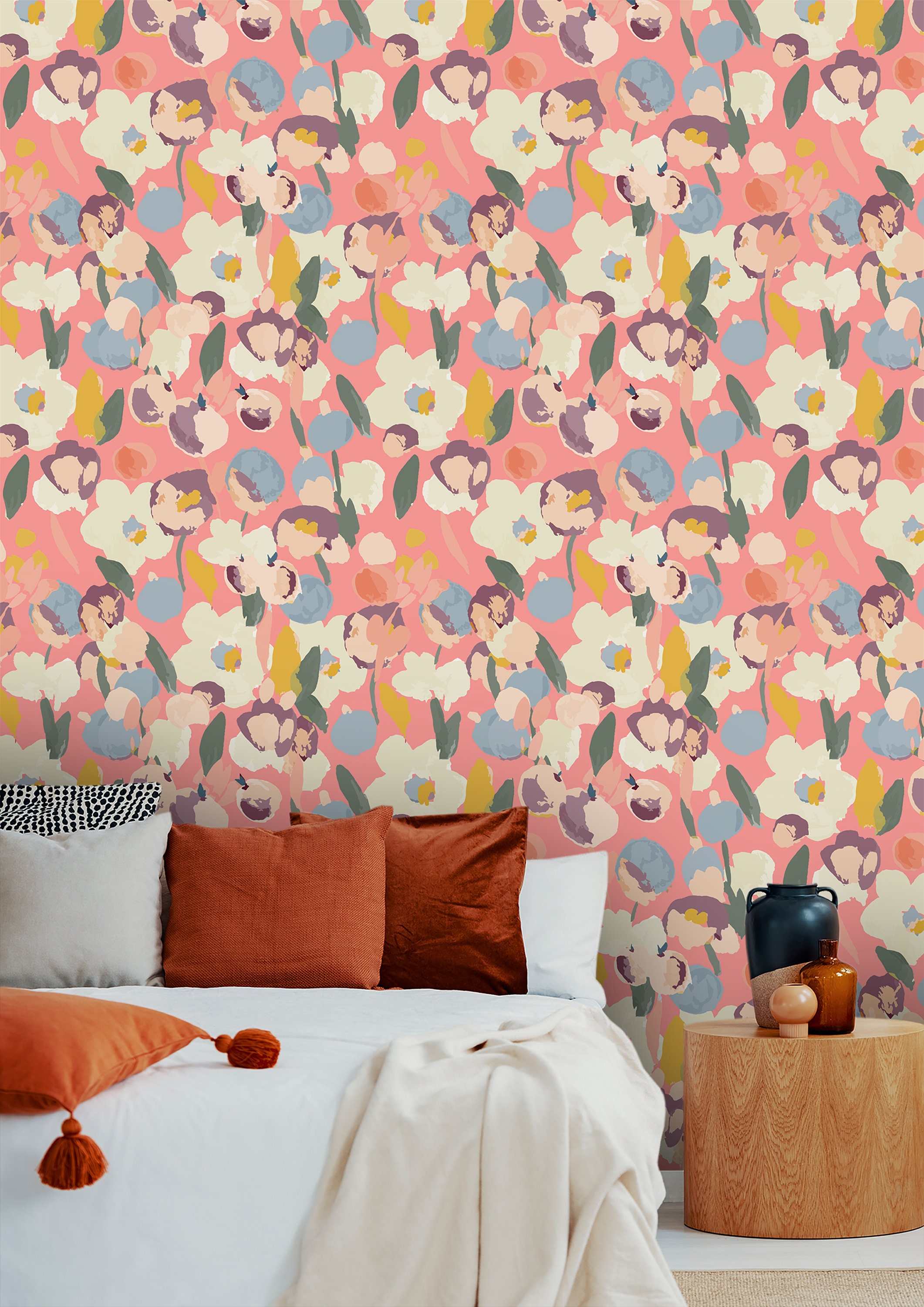 Colorful Pattern Wallpaper Abstract Wall Mural Vibrant Peel and Stick ...