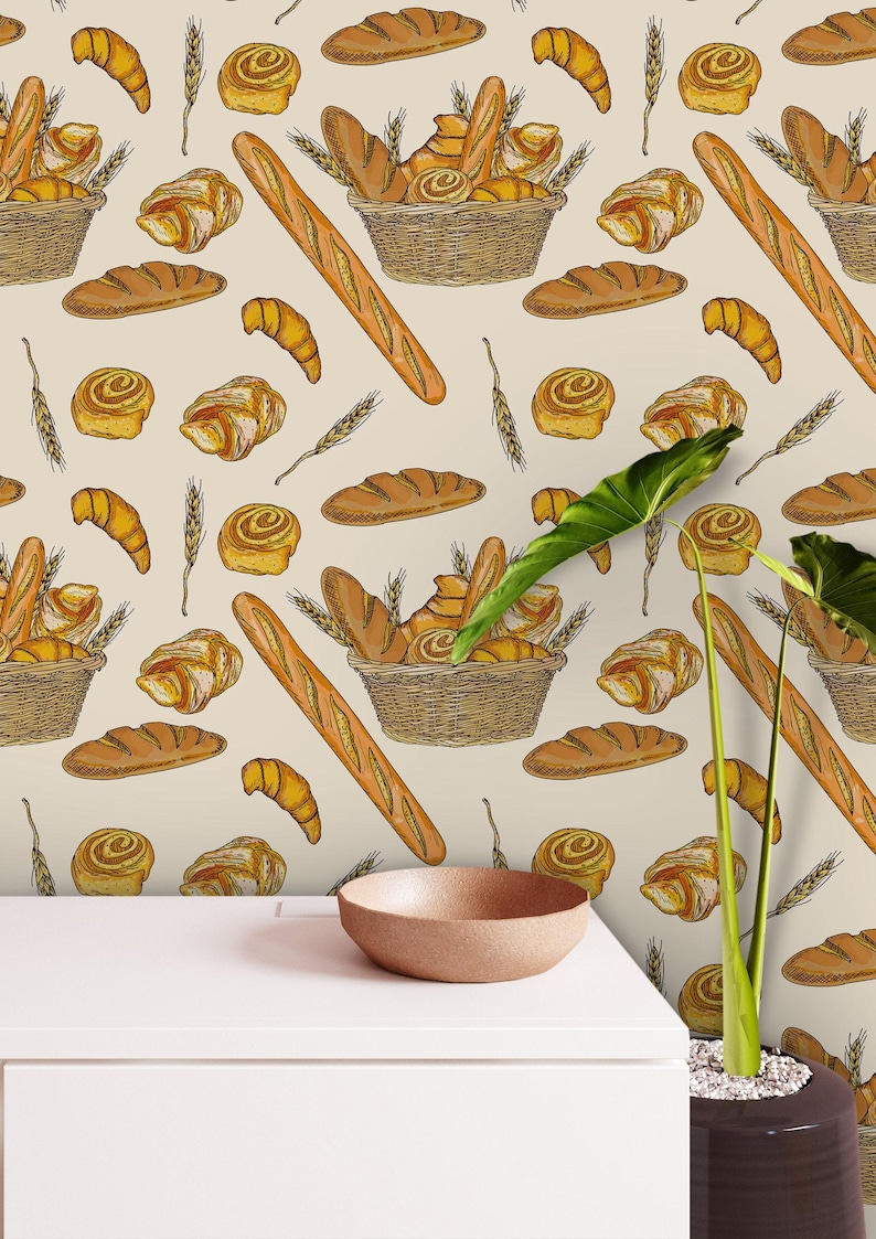 Bakery Wallpaper Pattern Bakery Peel and Stick Wallpaper Pattern Removable - Etsy
