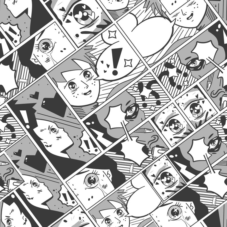 Anime Cartoon Wallpaper Peel and Stick Pattern Wall Mural Etsy