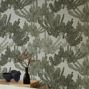 Carta da parati Verdant Euphorbia con cactus e piante grasse, staccabile e attaccabile