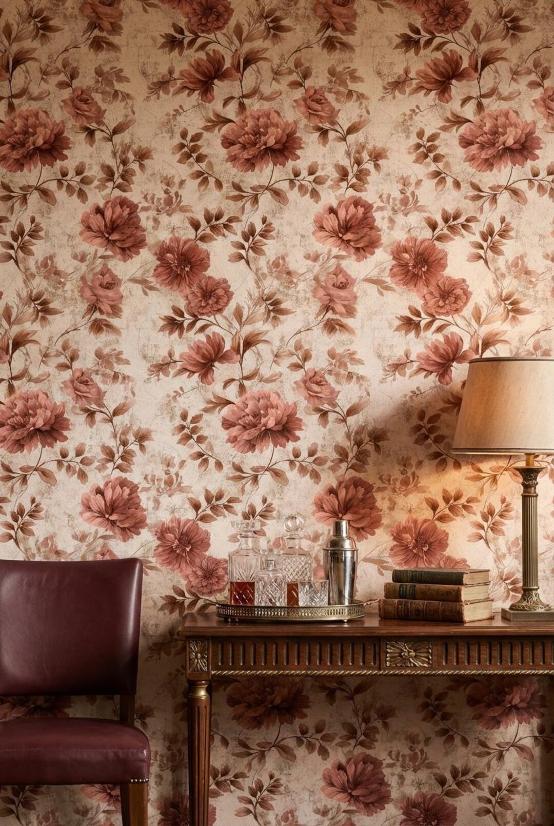Floral Wallpaper Peel and Stick Vintage Mural Classic Wall Decor - Etsy