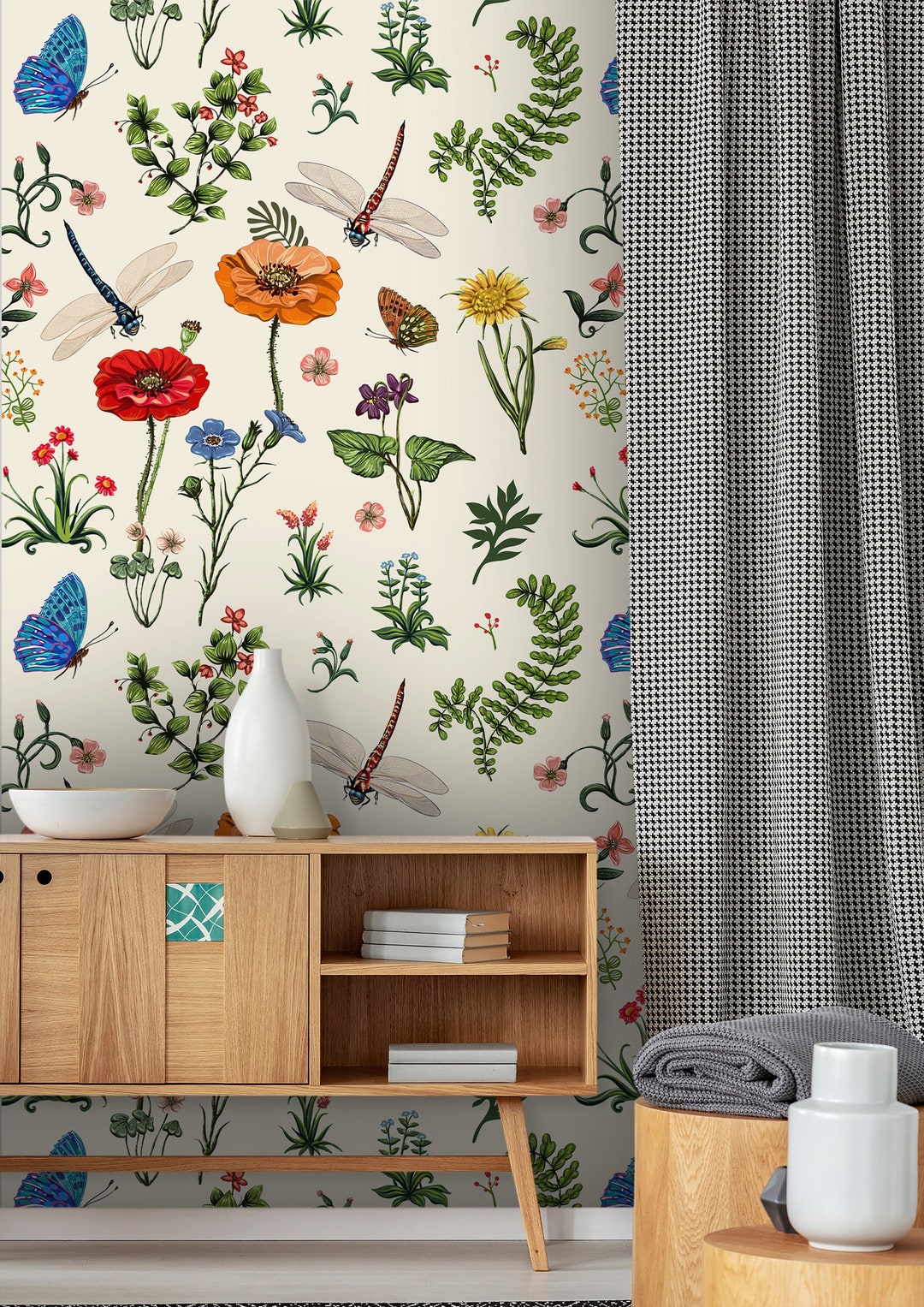 Dragonflies Peel and Stick Wallpaper Vinyl Removable Mural - Etsy