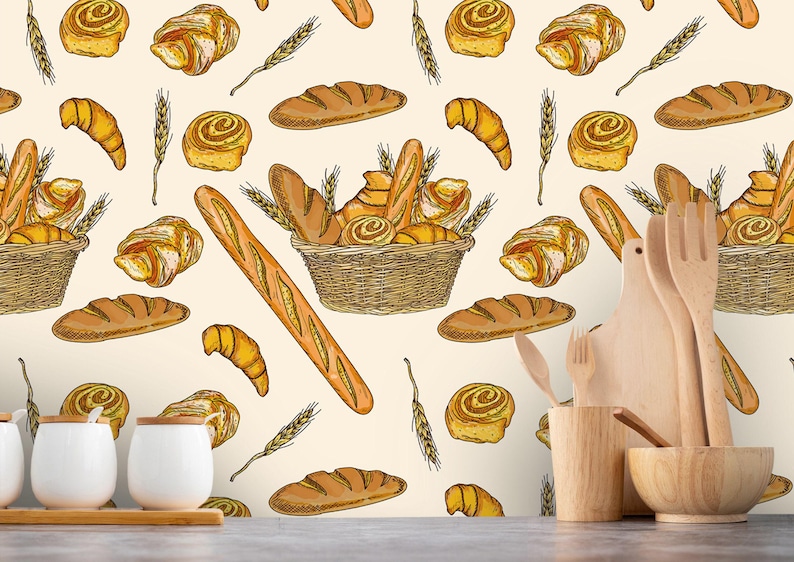 Bakery Wallpaper Pattern Bakery Peel and Stick Wallpaper Pattern Removable - Etsy