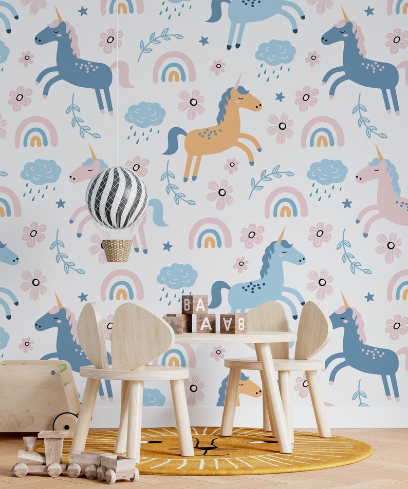 Cute Unicorn Peel and Stick Wallpaper Pattern Removable - Etsy