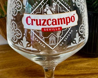 Personalized Cruzcampo Pint Glass: Engraved Beer Beer Gift Christmas Gift for Dad Grandad Birthday 60th, 21st, 70th, 50th Personalised