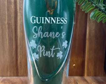 Personalized Engraved Guinness Pint Glass, Beer Gift