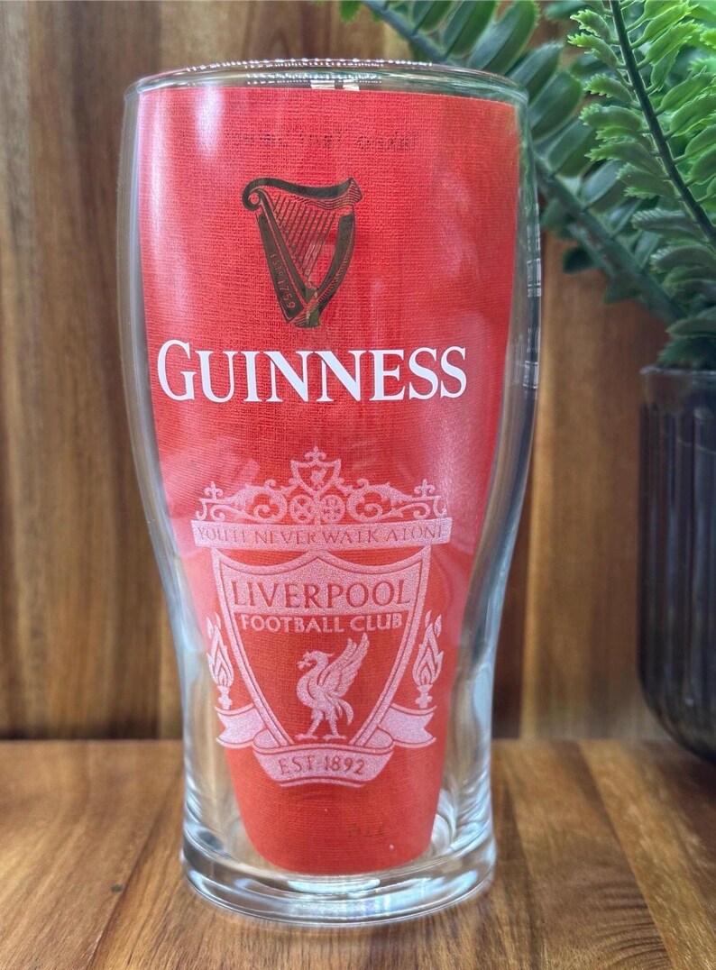 Custom Engraved Guinness Pint Glass, Football Badge, Beer Gift image 7