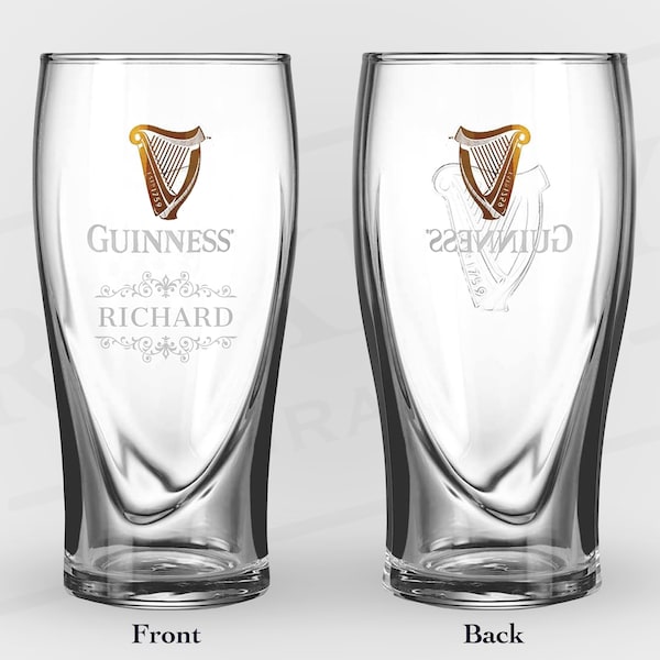 Personalised Guinness Glass Engraved With Any Name - Guinness Gravity Glass - Custom Gift For Boyfriend, Dad, Husband, Grandpa, Brother