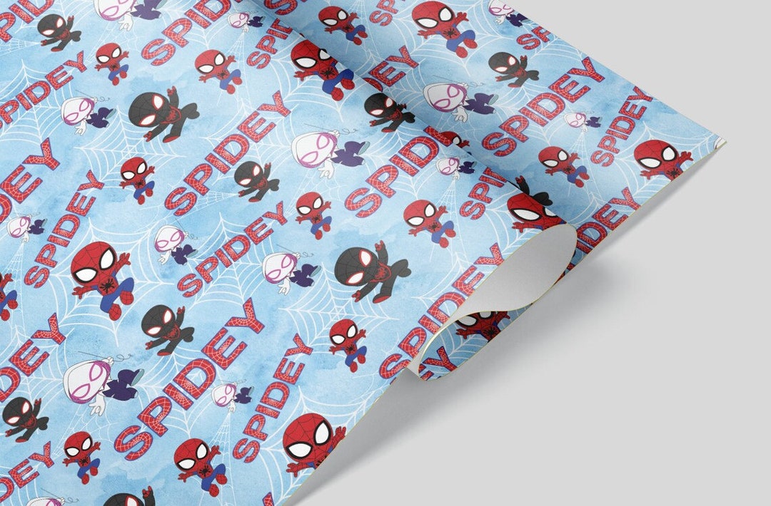 Spidey Wrapping Paper Spider Man Wrapping Paper Marvel Etsy