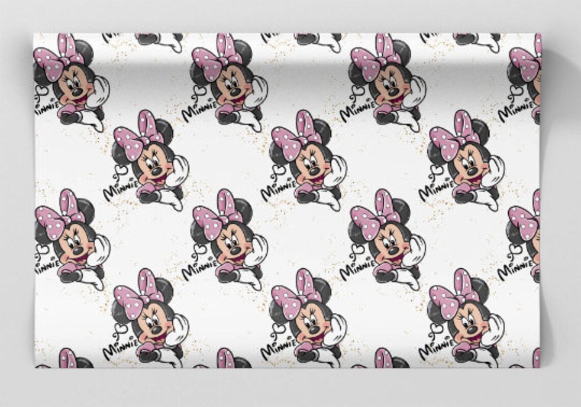 Minnie Mouse Wrapping Paper, Disney Birthday Wrapping Paper, Gift Wrapping Paper, Disney Gift