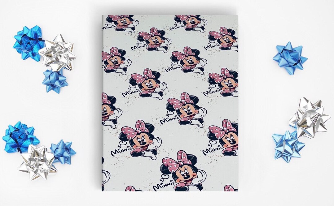 Minnie Mouse Wrapping Paper, Disney Birthday Wrapping Paper, Gift Wrapping Paper, Disney Gift