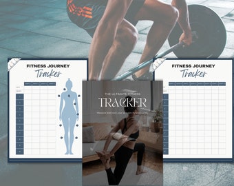 Fitness Planner, Digital Workout Tracker Printable, One Year Weight loss Tracker,  Printable Fitness Journal