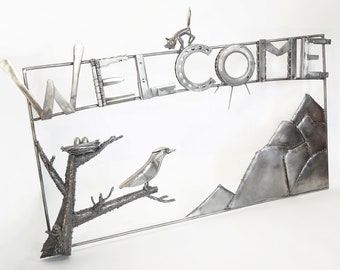 metal sign Welcome