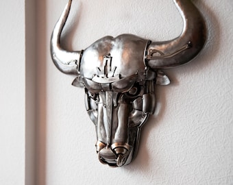 metal picture of a bull