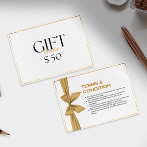 Editable Gift Voucher Template, Canva Template, PDF File