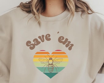 Save The Bees Sweatshirt Honey Bee Sweater Bee Cute Bumble Bee Sweatshirt Honey Bee Gift For Beekeeper Gift For Bee Lover Gift Bee Crewneck