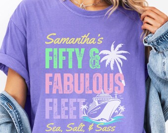 Personalized 50th Birthday Cruise Shirt Group Matching Cruise Squad Shirt Custom 50th Birthday Shirts for Trip Gift Tee