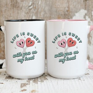 Candy Heart Mug Valentine Day Gift For Girlfriend Coffee Lover Candy Hearts Gift Galentine Valentine Heart Mug Cute Coffee Mug Anniversary