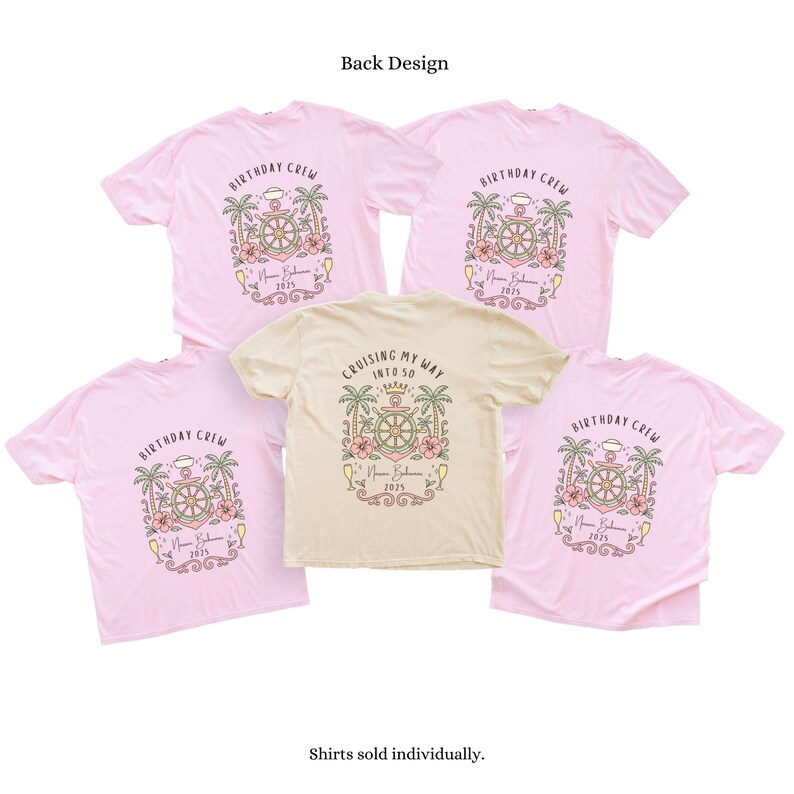 Personalized 50th Birthday Cruise Shirt Group Matching Cruise Crew Shirt Custom 50th Birthday Shirts for Trip Gift Tee image 2