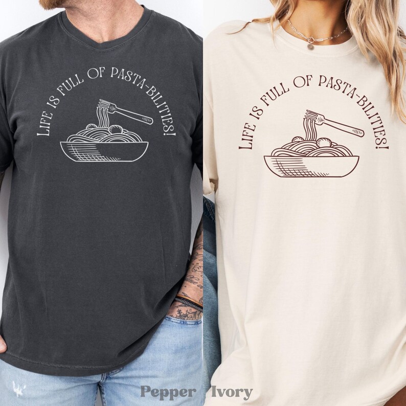 Optimistic Pasta Shirt Pasta T-shirt Foodie T Shirt Noodles Shirt Italian Pasta Tshirt Spaghetti Tee Comfort Colors Foodie Gift For Pasta Bild 4
