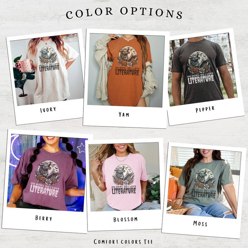 Wolf Halloween Reading Shirt Comfort Colors Tee Book Lover Gift Dark Academia Spooky English Teacher Tee Werewolf Funny Gift for Reader Bild 5