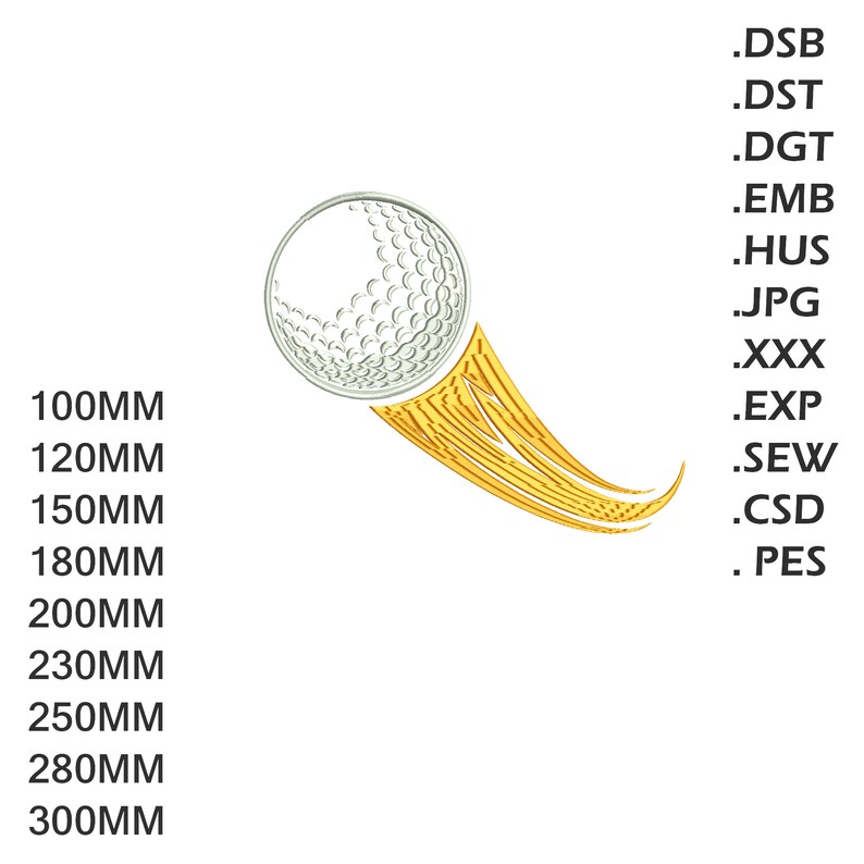 Digital Golf Ball Embroidery Design Ball Sport Machine Etsy