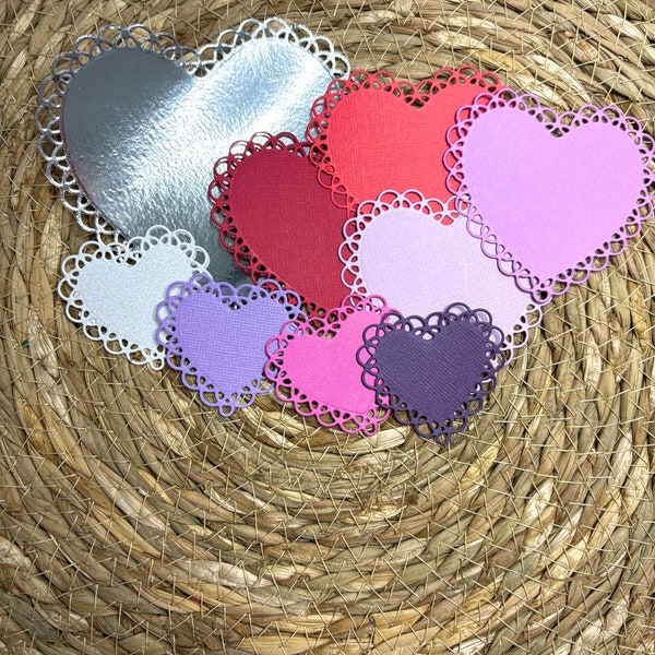 Lace Hearts Die Cut Sets | 9pcs | Junk Journal Craft | Cardmaking supplies | Scrapbooking Ephemera