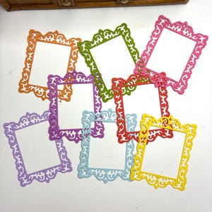 Molduras recortadas - 8 peças | Artesanato para Junk Journal | Materiais para Criação de Cartões | Enfeites para Scrapbooking
