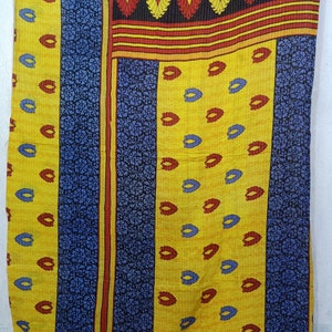 Vintage kantha Throw, Handmade Village Women Kantha Bedspread Kanthaquilt, Bedding Set