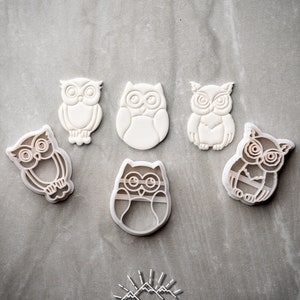 Owl Clay Cutters Polymer Clay Cutters Jewelry Tools 3 Shapes image 1