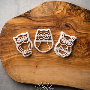 Owl Clay Cutters Polymer Clay Cutters Jewelry Tools 3 Shapes image 2