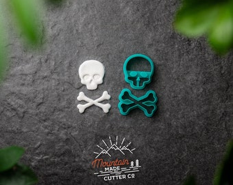 Skull and Crossbones | Spooky Shapes | Polymer Clay Cutters | Jewelry Tools | Set
